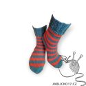 Ponožky šedá-červená