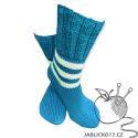 Ponožky pletené zeleno modrá