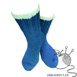 Ponožky pletené zelenomodrá