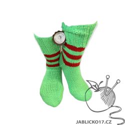 Ponožky neon zelená s pruhy