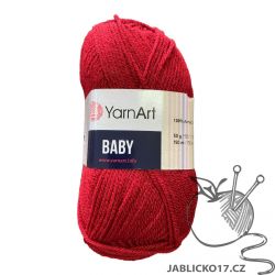 Pletací příze Baby - tm.červená